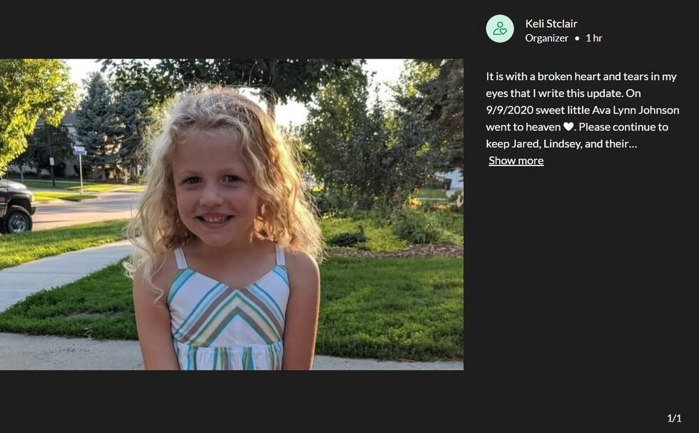 Ava Lynn Johnson's GoFundMe page