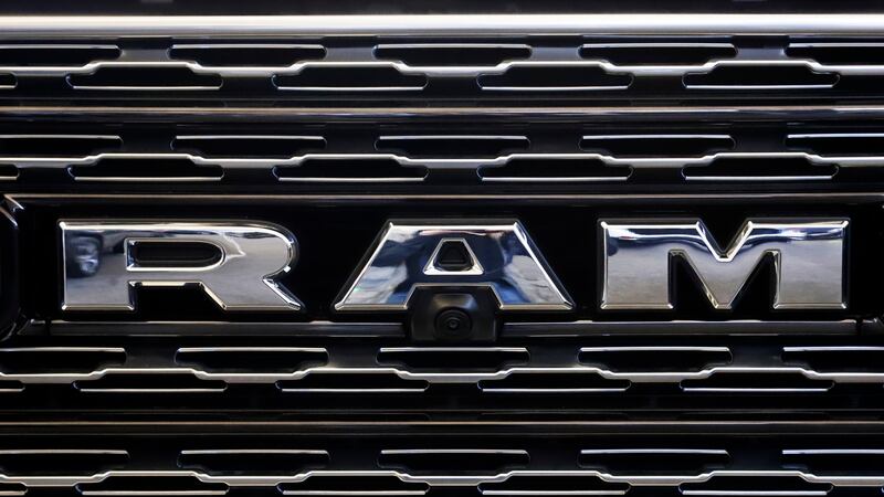 FILE - This Feb. 14, 2019, file photo shows the Ram logo at the 2019 Pittsburgh International...